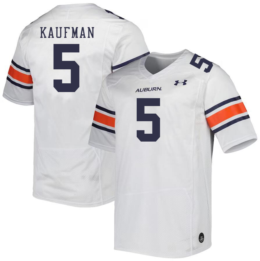 Men #5 Donovan Kaufman Auburn Tigers College Football Jerseys Stitched-White